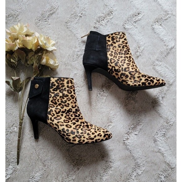 Cole Haan Claremont Calf Hair Ankle Bootie In Ocelot Print Size 7.5 - Picture 6 of 11